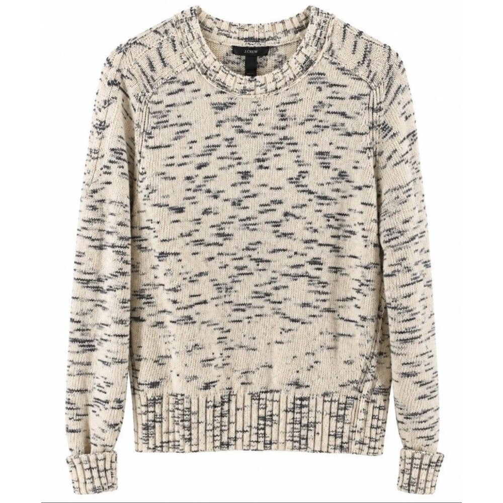 J.Crew Women’s Marled Knit Cotton Blend Sweater Crewneck Size Medium Cozy